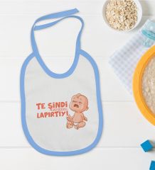 BK Kids Te Şindi Koparacam Tasarımlı Mavi Bebek Mama Önlüğü-1