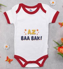BK Kids Az Baa Bak Tasarımlı Kırmızı Bebek Body Zıbın-1