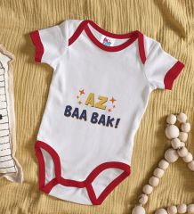 BK Kids Az Baa Bak Tasarımlı Kırmızı Bebek Body Zıbın-1