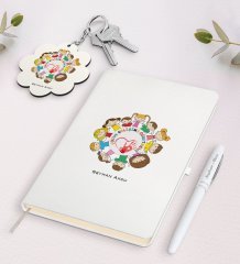 Kişiye Özel Çocuk Gelişimi Öğretmeni Beyaz Defter Kalem Ve Anahtarlık Hediye Seti-1