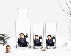 Kişiye Özel Renkli Baskılı Godfather Baba Karikatürlü İkili Rakı Bardağı ve Karaf Hediye Seti-9