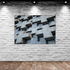 BK Home Üç Boyutlu Poligonal Kabartma Tasarımlı Kanvas Tablo 70x100cm-1