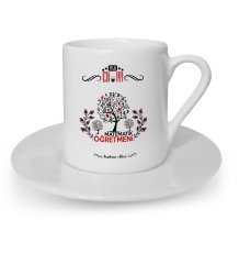 Kişiye Özel Yılın En İyi Matematik Öğretmeni Türk Kahvesi Fincanı