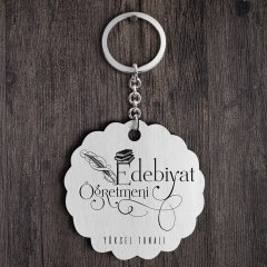 Kişiye Özel Edebiyat Öğretmeni Tasarımlı Anahtarlık - 1
