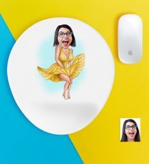 Kişiye Özel Marilyn Monroe Karikatürlü Bilek Destekli Mouse Pad