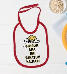 BK Kids Takatum Kalmadi Tasarımlı Kırmızı Bebek Body Zıbın ve Mama Önlüğü Hediye Seti-1