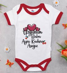 BK Kids Aynı Kadına Aşığız Tasarımlı Kırmızı Bebek Body Zıbın-2