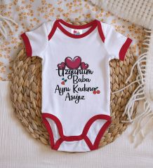 BK Kids Aynı Kadına Aşığız Tasarımlı Kırmızı Bebek Body Zıbın-2