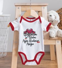 BK Kids Aynı Kadına Aşığız Tasarımlı Kırmızı Bebek Body Zıbın-2