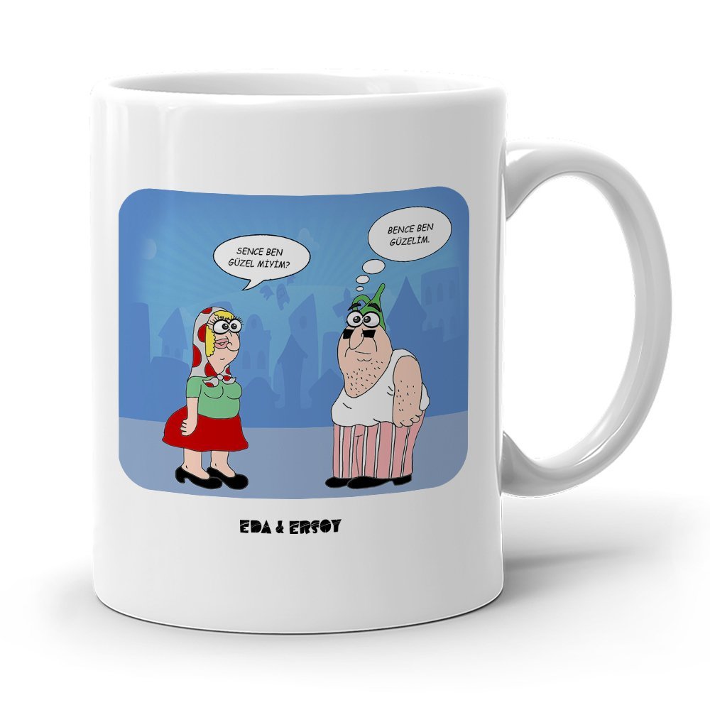 Kişiye Özel Karikatürlü Beyaz Kupa Bardak - 2