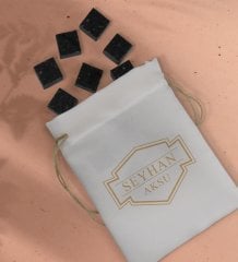 BK Gift Kişiye Özel İsimli Özel Kesesinde 12’li Doğal Granit Viski Soğutma Taşı Seti - Model 7