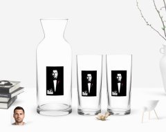 Kişiye Özel Renkli Baskılı Godfather Baba Tasarımlı İkili Rakı Bardağı ve Karaf Hediye Seti-8