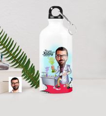 Kişiye Özel Bay Kimya Mühendisi Karikatürlü Metal Suluk (500 ml.) 1