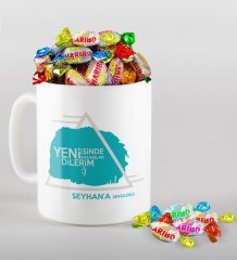 Kişiye Özel Yeni İşinde Başarılar Dilerim Kupa ve Haribo Şeker Hediye Seti-1