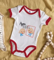 BK Kids Aynı Bubası Tasarımlı Kırmızı Bebek Body Zıbın-1