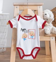 BK Kids Aynı Bubası Tasarımlı Kırmızı Bebek Body Zıbın-1