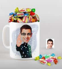 Kişiye Özel Matrix Neo Karikatürlü Kupa ve Haribo Şeker Hediye Seti-1