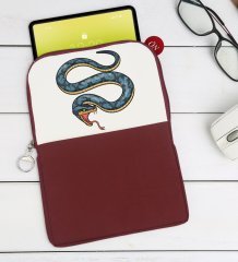 BK Gift Yılan Tasarımlı Taşınabilir Koruyucu Tablet Kılıfı & Organizer Çanta - Bordo-1