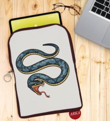 BK Gift Yılan Tasarımlı Taşınabilir Koruyucu Tablet Kılıfı & Organizer Çanta - Bordo-1