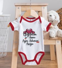 BK Kids Aynı Adama Aşığız Tasarımlı Kırmızı Bebek Body Zıbın-1