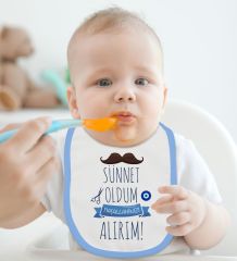 BK Kids Sünnet Tasarımlı Mavi Bebek Mama Önlüğü-6