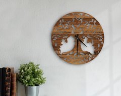 BK Home Dekoratif 45cm Ahşap Duvar Saati-52