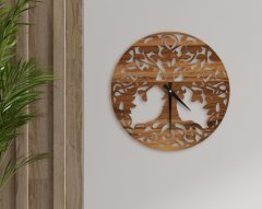 BK Home Dekoratif 45cm Ahşap Duvar Saati-52