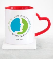 Kişiye Özel Mesleki Plastik Cerrah Kırmızı Kalpli Kupa Bardak