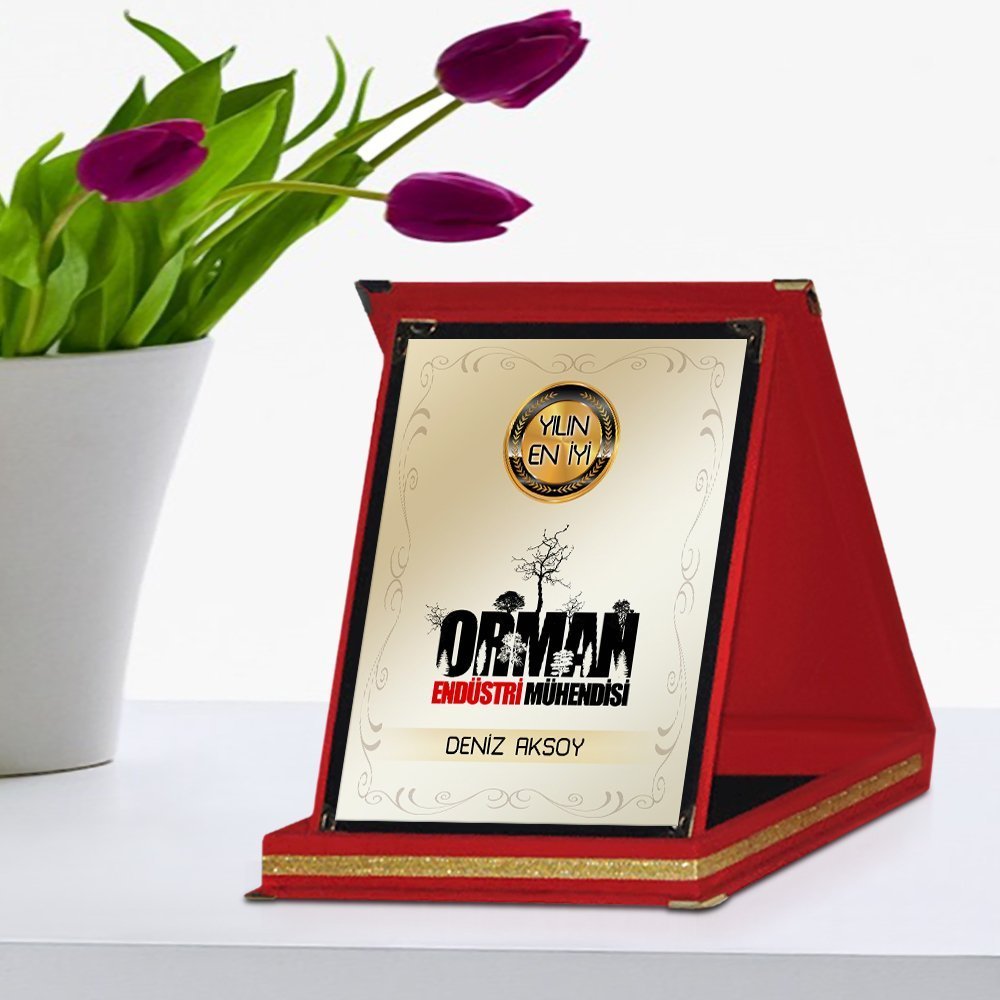 Kişiye Özel Yılın En İyi Orman Endüstri Mühendisi Kırmızı Plaket Ödülü
