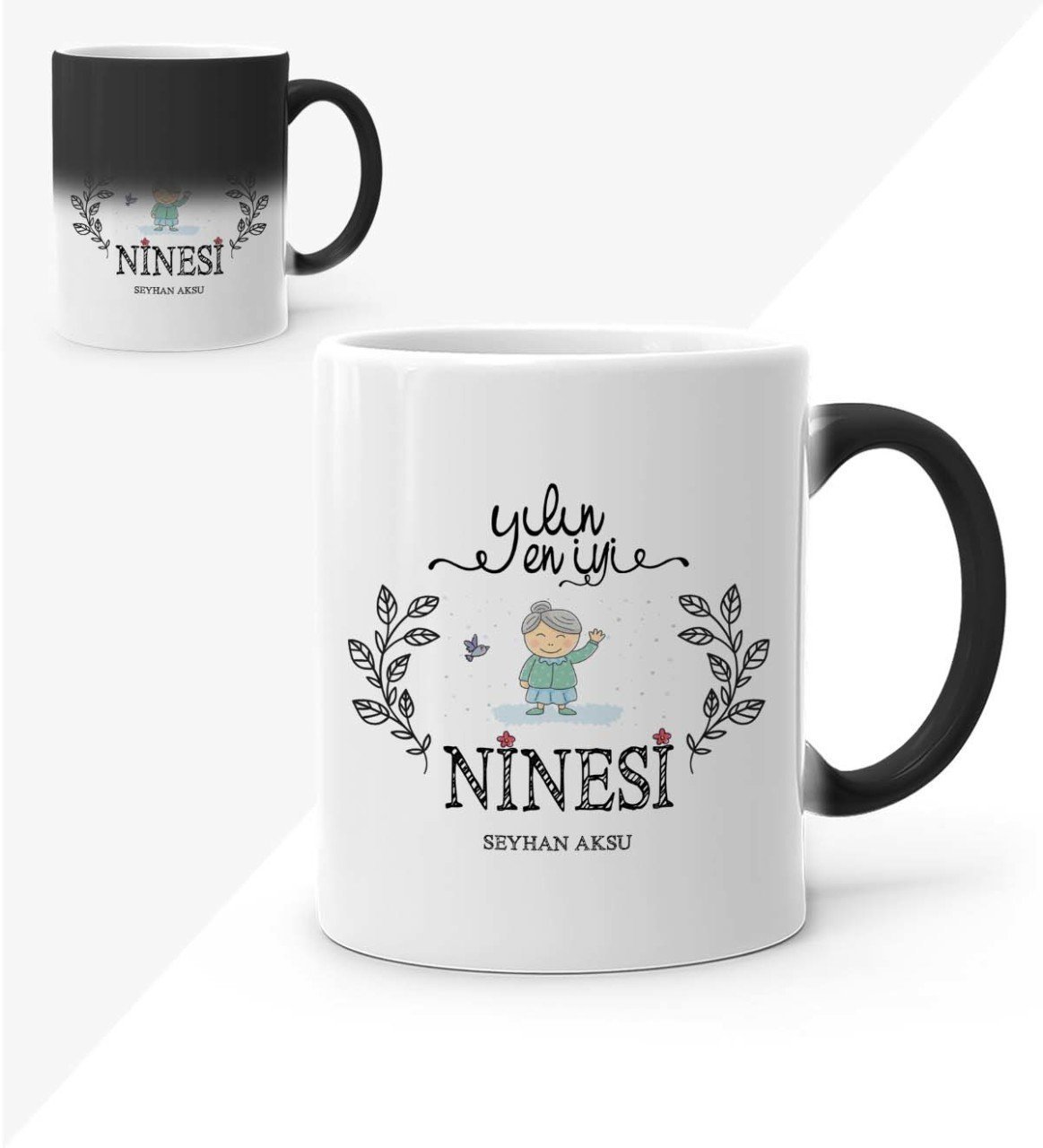 Kişiye Özel Yılın En İyi Ninesi Sihirli Kupa Bardak