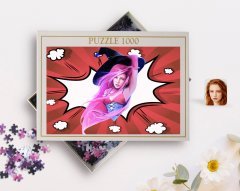 Kişiye Özel Kadın Cadı Karikatürlü 1000 Parça Profesyonel Puzzle-4