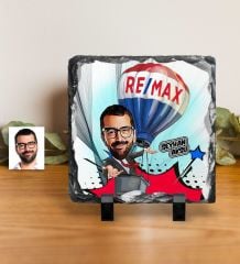Kişiye Özel Bay Emlakçı Karikatürlü Dekoratif Doğal Taş
