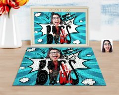 Kişiye Özel Kadın Big Boss Karikatürlü 1000 Parça Profesyonel Puzzle-3