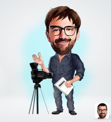 Kişiye Özel Erkek Yönetmen Tasarımlı Dijital Karikatür-1