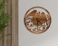 BK Home Dekoratif 45cm Ahşap Duvar Saati-50