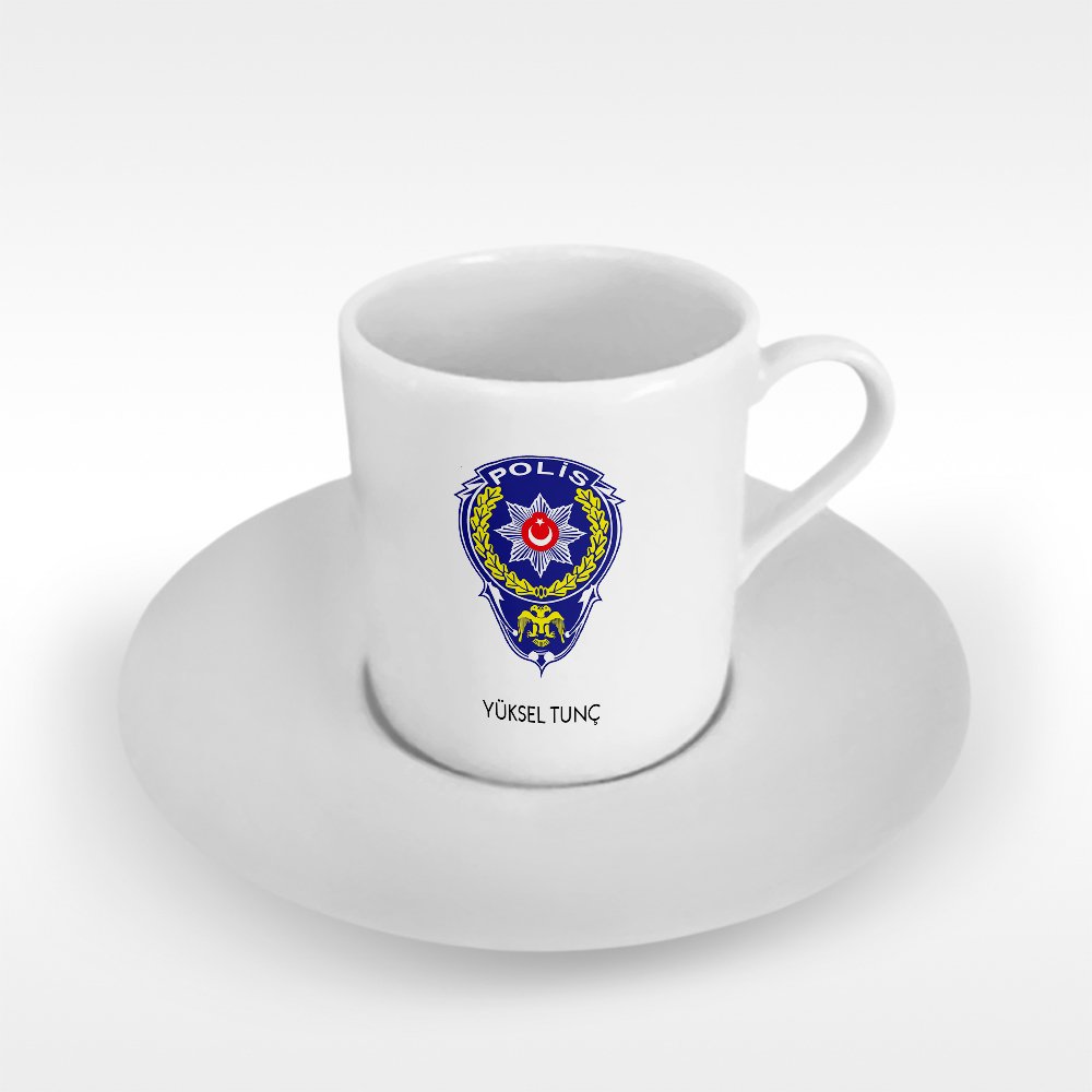 Kişiye Özel Mesleki Polis Türk Kahvesi Fincanı - 2