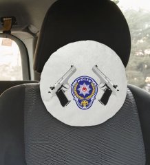 BK Gift Polis Tasarımlı Yuvarlak Araç Koltuk Yastığı-2