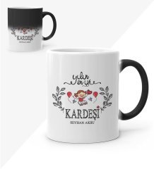Kişiye Özel Yılın En İyi Kardeşi Sihirli Kupa Bardak - 1