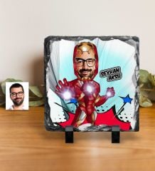 Kişiye Özel Demir Adam Karikatürlü Dekoratif Doğal Taş - 2