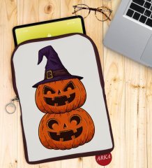 BK Gift Pumpkin Tasarımlı Taşınabilir Koruyucu Tablet Kılıfı & Organizer Çanta - Bordo-1