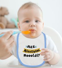 BK Kids Rizeliyim Tasarımlı Mavi Bebek Mama Önlüğü-2