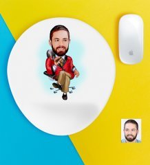 Kişiye Özel Bay Patron Karikatürlü Bilek Destekli Mouse Pad-1