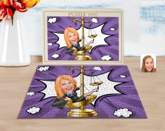 Kişiye Özel Kadın Avukat Karikatürlü 1000 Parça Profesyonel Puzzle-4