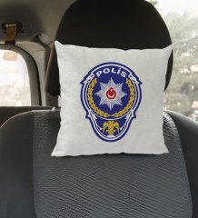 BK Gift Polis Tasarımlı Kare Araç Koltuk Yastığı-1