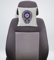 BK Gift Polis Tasarımlı Kare Araç Koltuk Yastığı-1