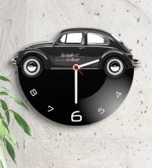 Kişiye Özel Retro Beetle Tasarımlı Ahşap Duvar Saati (Model 4)