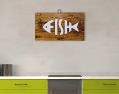 BK Home Fish Tasarımlı Ahşap Palet Tablo