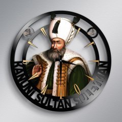 Kanuni Sultan Süleyman Ahşap Duvar Saati - Model A1
