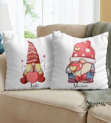 BK Gift Kişiye Özel Sevgililer Temalı 2’li Beyaz Yastık, Sevgililer Günü Hediyesi, Sevgiliye Hediye, Ev Hediyesi-6