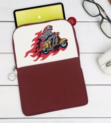 BK Gift Motorcu İskelet Tasarımlı Taşınabilir Koruyucu Tablet Kılıfı & Organizer Çanta - Bordo-1